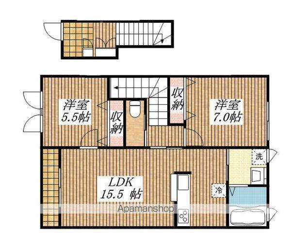 シャーメゾンMUKUROJIコート(2LDK/2階)の間取り写真