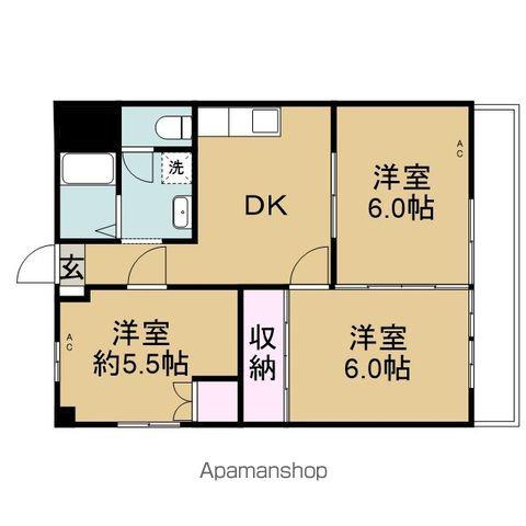 マルナハイツ(3DK/3階)の間取り写真