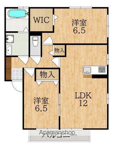 ガーデンパークC(2LDK/2階)の間取り写真