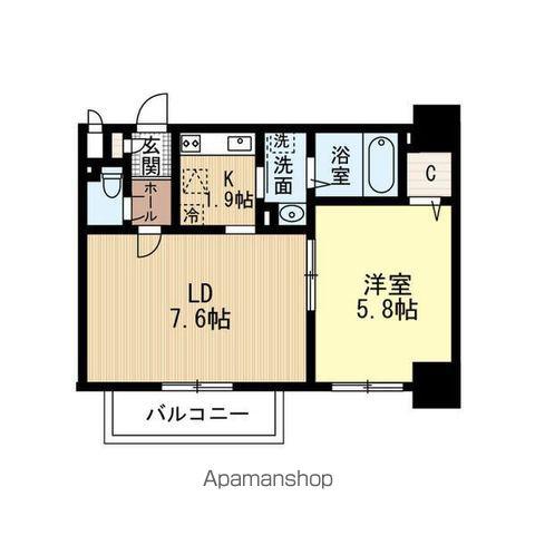 LEVANTE元町(1LDK/8階)の間取り写真