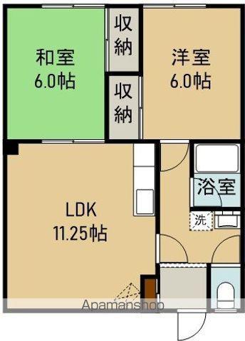 コーポ大國(2LDK/2階)の間取り写真