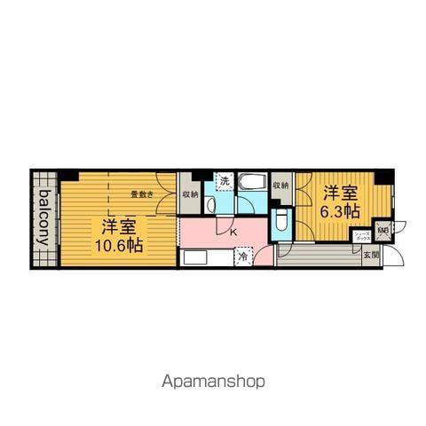 マイコート三河安城(1LDK/3階)の間取り写真