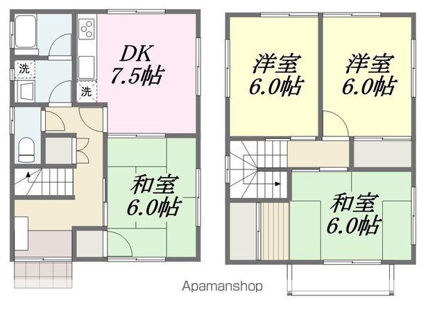愛媛県松山市 2階建 築25年(4DK)の間取り写真