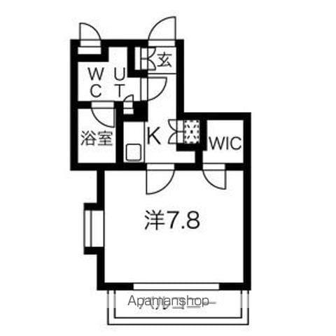 スパシエ エクレクト(1K/1階)の間取り写真