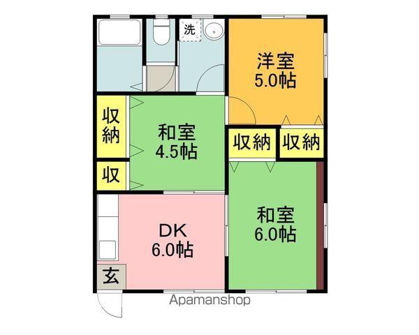 コーポ七条(3DK/1階)の間取り写真