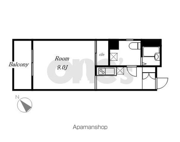 レディース徳川(ワンルーム/7階)の間取り写真