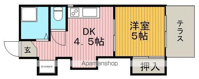 グリーンハウス(1DK/1階)の間取り写真