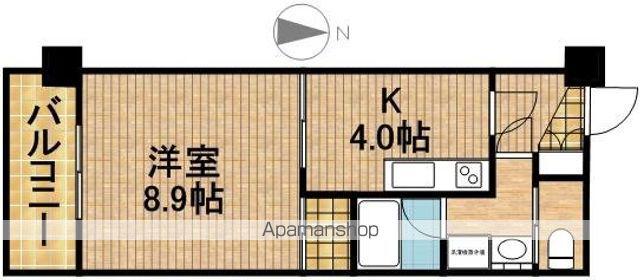 エクシード田町(1K/13階)の間取り写真