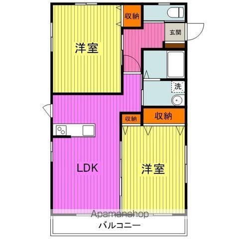 ヌーベルヴァークⅠ(2LDK/1階)の間取り写真