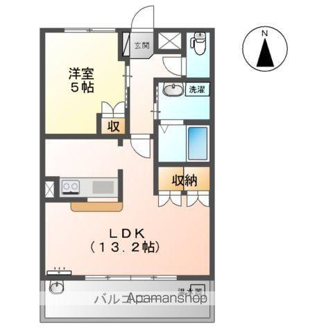 BELLCREST(1LDK/2階)の間取り写真