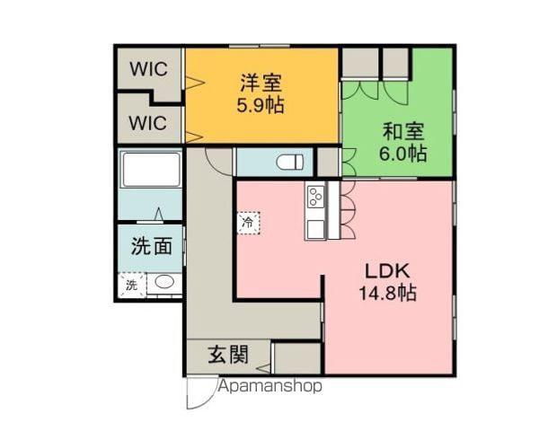 BORIKIしののめ空(2LDK/1階)の間取り写真