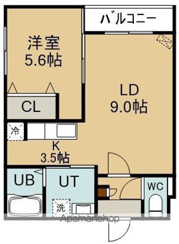 GROOVE COURT桔梗(1LDK/4階)の間取り写真