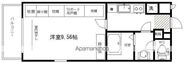 SAYAカスタマイズB(1K/3階)の間取り写真