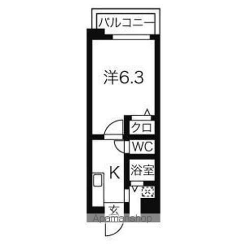 フレンドリー五反田(1K/1階)の間取り写真