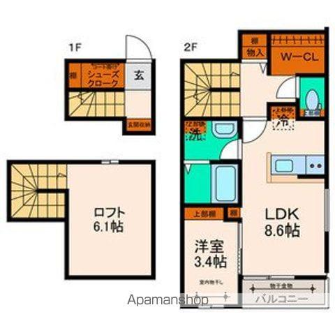 リコリス大和町(1LDK/2階)の間取り写真