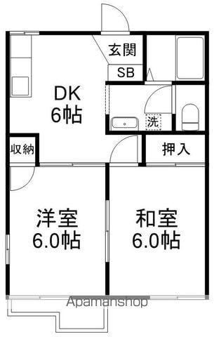 オネビオンハウス(2DK/2階)の間取り写真