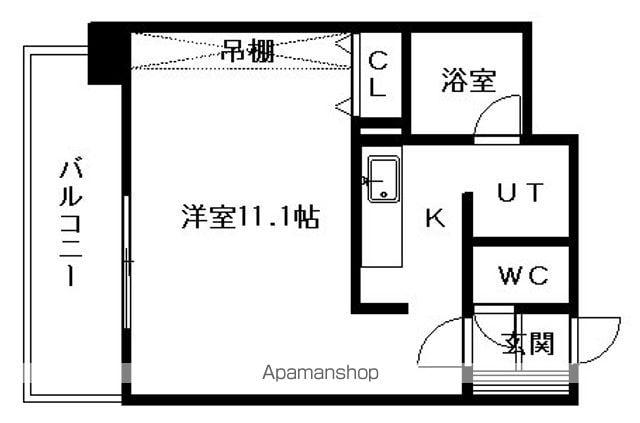レフィナード(1K/4階)の間取り写真