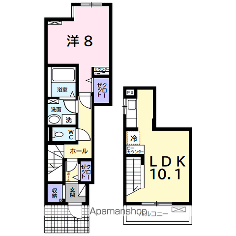 サンヴェール茂原D(1LDK/1階)の間取り写真