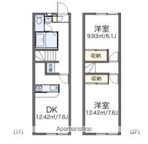 レオパレス新名(2DK/1階)の間取り写真