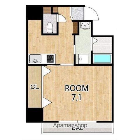 マリーベル栄(1K/6階)の間取り写真