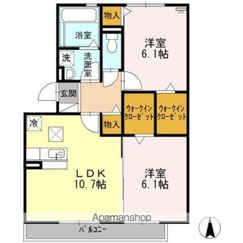 サンプレジオII(2LDK/1階)の間取り写真