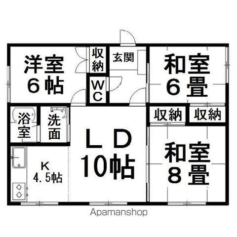 清水貸室(3LDK/2階)の間取り写真