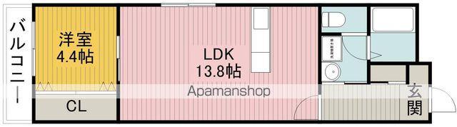 レジデンスコート豊中末広町(1LDK/2階)の間取り写真