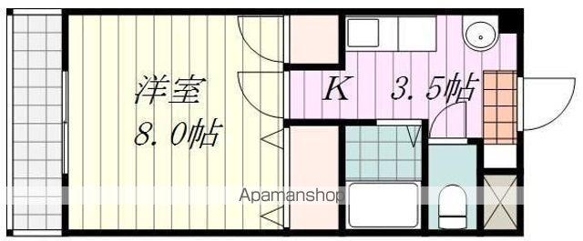 ダイヤモンドベイ枝松2(1K/3階)の間取り写真