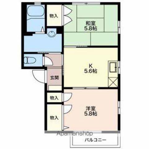 ディアスリヴェール(2K/2階)の間取り写真