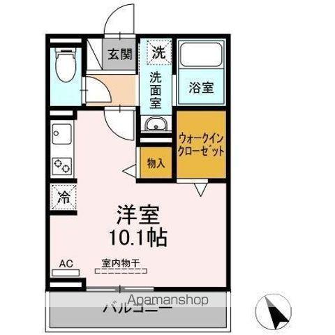 サンフィールド(ワンルーム/2階)の間取り写真