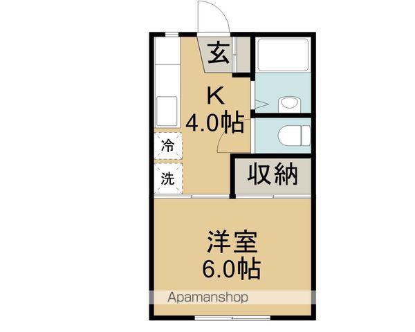 山中マンションC(1K/1階)の間取り写真