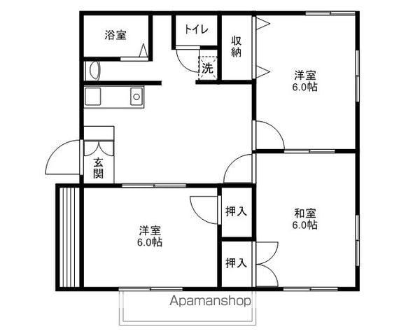 タウニイトミタケ(3DK/2階)の間取り写真