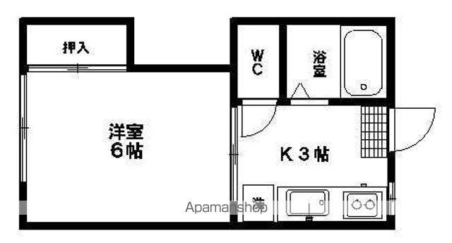メゾン大友A(1K/1階)の間取り写真