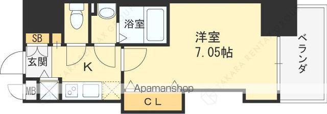 LUXE天神橋(1K/10階)の間取り写真