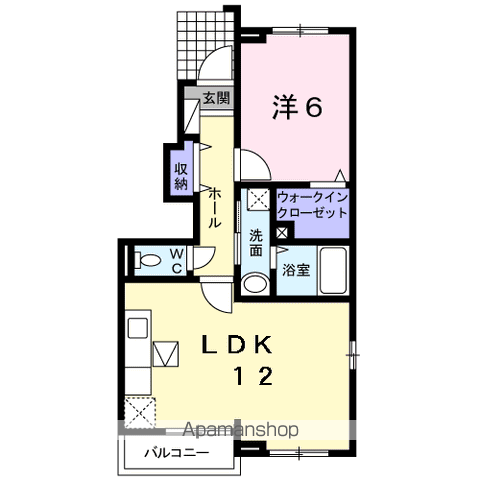 秋桜NEOB(1LDK/1階)の間取り写真