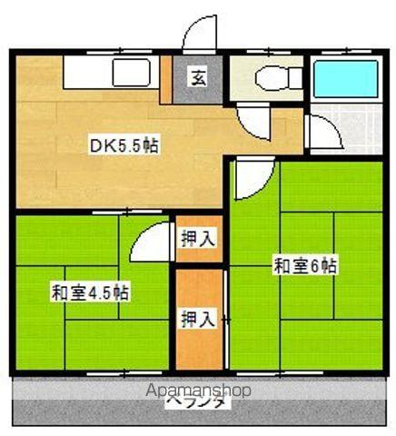 ハイムやちよ(2DK/2階)の間取り写真