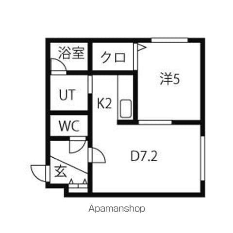 ブランノワール東区役所(1DK/4階)の間取り写真