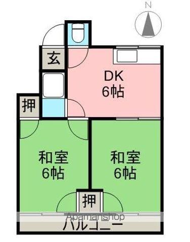 加藤マンション(2DK/2階)の間取り写真