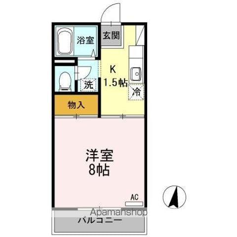 プレジール岡本 A棟(1K/2階)の間取り写真