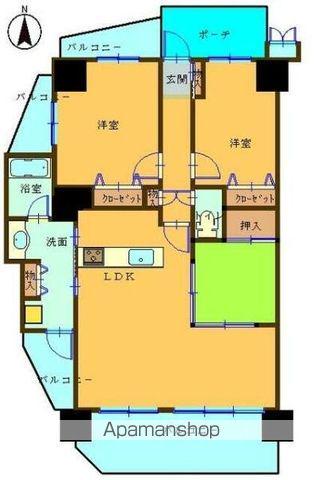 アルファステイツ上之町Ⅱ(3LDK/13階)の間取り写真