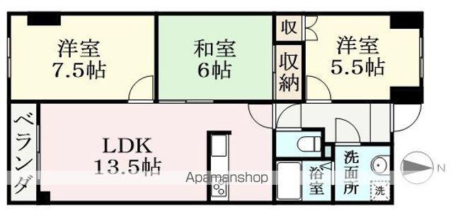 NATURAL HOUSE EIMI F棟(3LDK/1階)の間取り写真