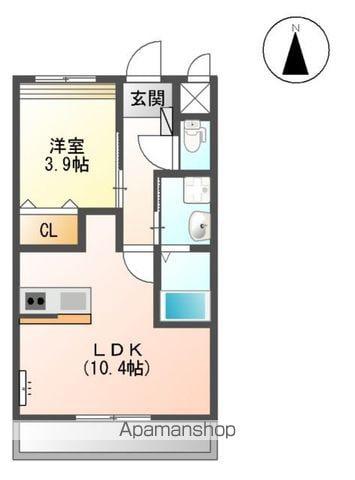 SUN FIT(1LDK/2階)の間取り写真