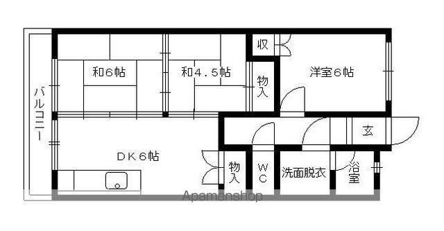 サンハイツいずみ(3DK/3階)の間取り写真