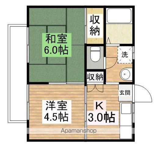 ハイツ大澤(2K/2階)の間取り写真