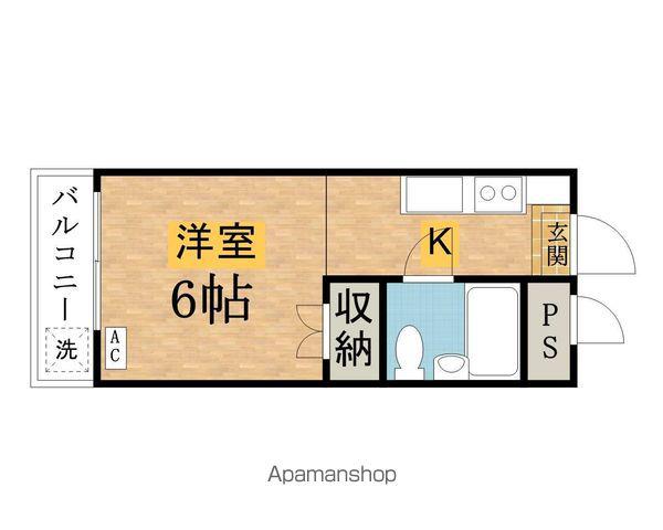 グリーンハイム桜塚(ワンルーム/4階)の間取り写真