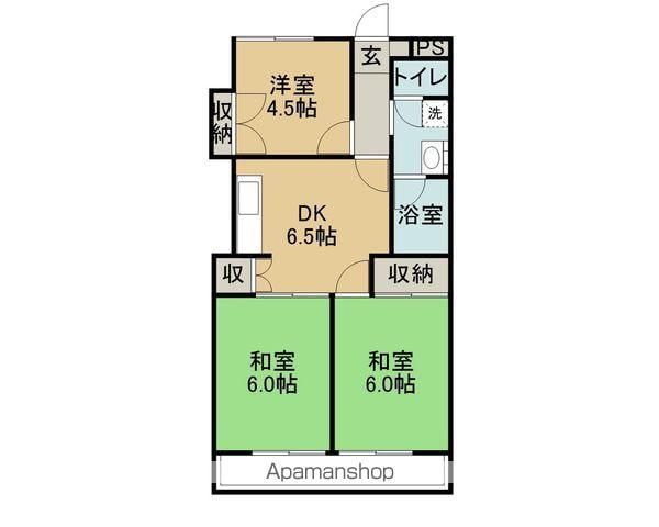 ハイホームズ七瀬(3DK/4階)の間取り写真