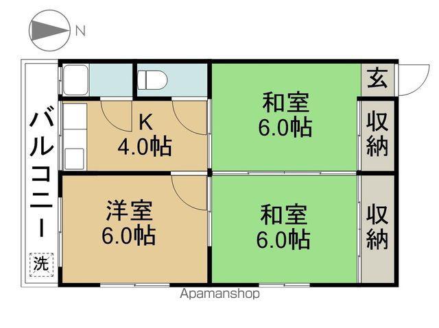 白菊荘(3K/2階)の間取り写真