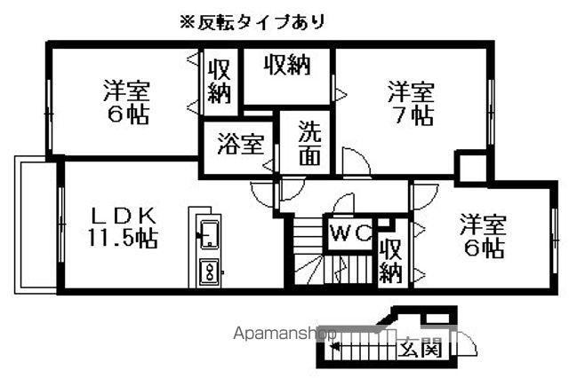 ヒルサイドスクエアⅠ(3LDK/3階)の間取り写真