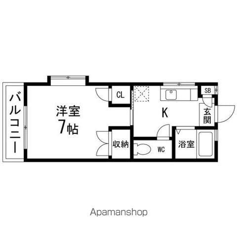 アーバンエイト(1K/1階)の間取り写真