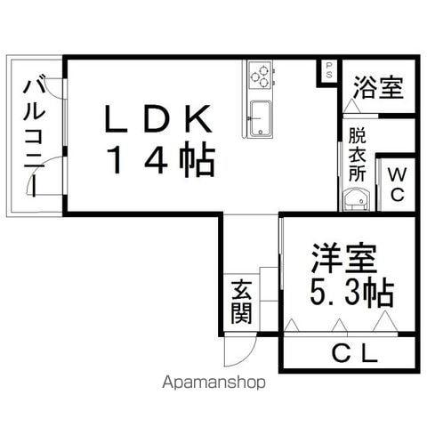 OCEANUS(1LDK/3階)の間取り写真
